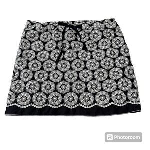Sophie Max Black and White Floral Mini Skirt